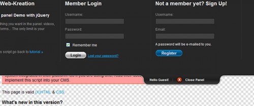sliding login panel jquery 500x208 The best tutorials combining HTML,CSS,PHP and JQuery
