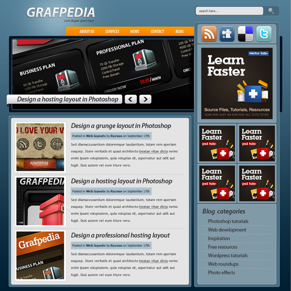 creative blog layout 8 Best Web Design mockup tutorials on october 2009