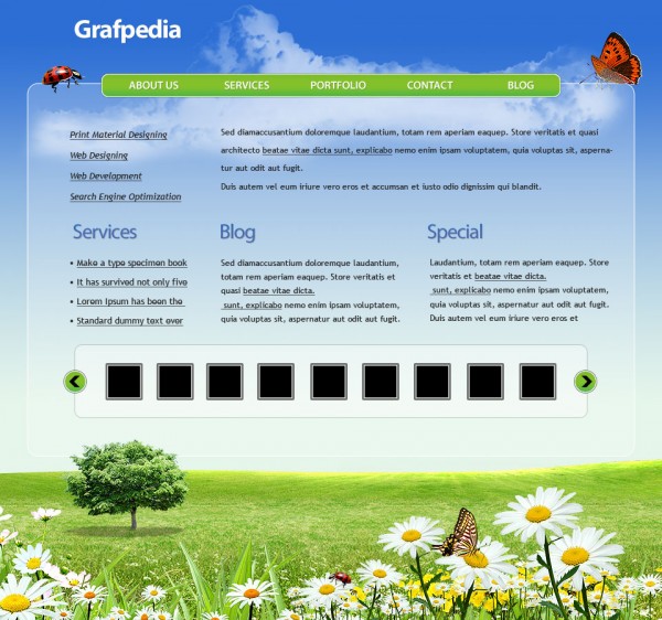 nature layout 8 Best Web Design mockup tutorials on october 2009