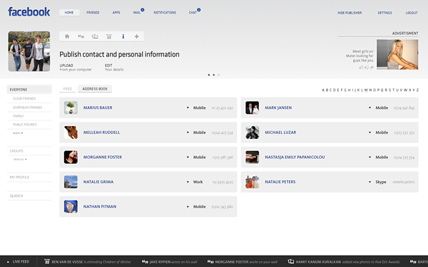 7 FACEBOOK FACELIFT   Beautiful Facebook Concept Design