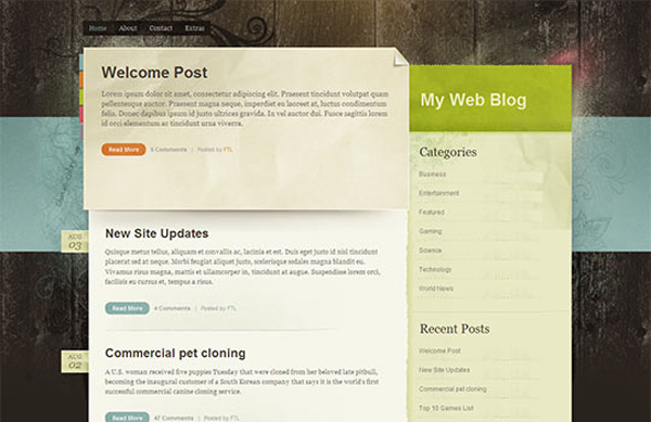 color paper 15 High Quality Free PSD Wordpress Theme