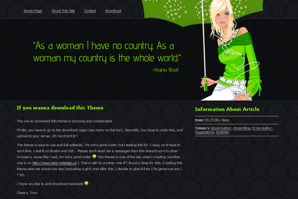 ladyingreen ladyingreen 108 Free High Quality Wordpress Themes