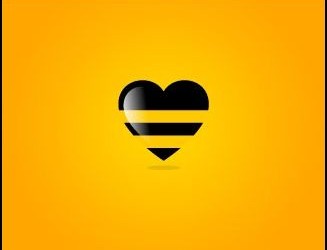 Bee heart 327x250 30+ Creative Heart Logos