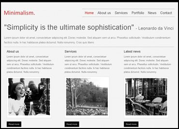 Minimalism 40 Free HTML5 and CSS Templates